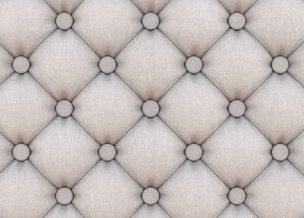 Tessuto grigio trapuntato texture con bottoni. Rendering 3D — Foto Stock