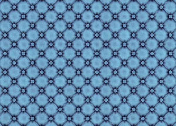 Panel acolchado texturizado de tela azul con botones. Renderizado 3D — Foto de Stock