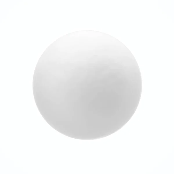 Bola de neve redonda em um fundo branco. Renderização 3D — Fotografia de Stock