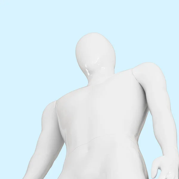 A male mannequin made of plastic on a blue background. 3d rendering. — Stock Photo, Image