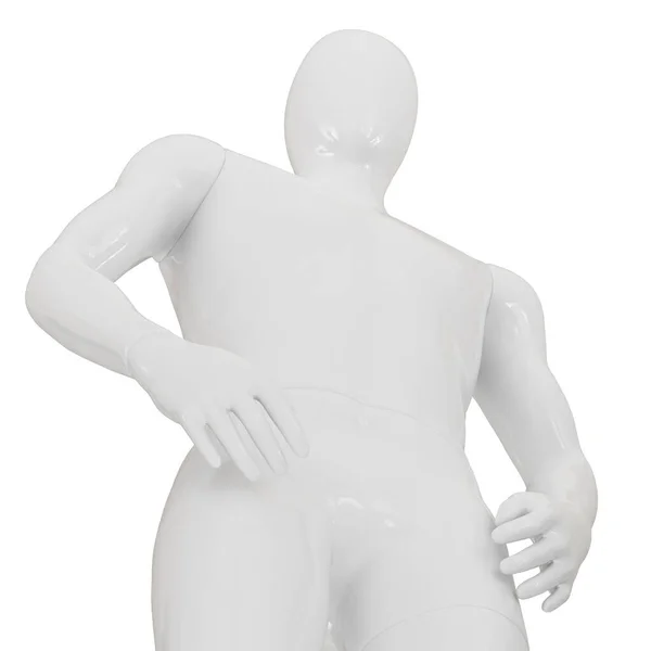 Un manichino maschile in plastica su sfondo bianco. rendering 3d. — Foto Stock