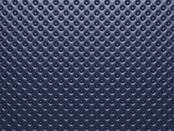 Panel de cuero azul oscuro con botones. Renderizado 3D — Foto de Stock