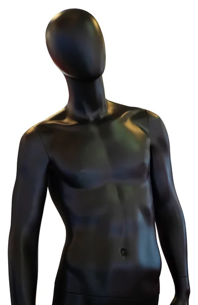 Parte superior del maniquí masculino negro sobre fondo aislado. renderizado 3d — Foto de Stock