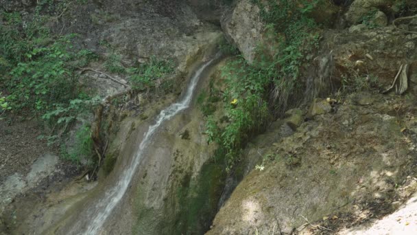 Přírodní Krajiny Výhled Vodopád Skalnatém Terénu — Stock video