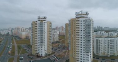 Yerleşim alanı, uçuş konut, kentsel altyapı, microdistrict havadan görünümü.