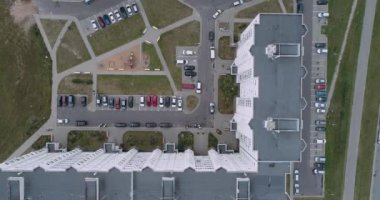 Yerleşim alanı, uçuş konut, kentsel altyapı, microdistrict havadan görünümü.