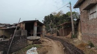 Bihar, Hindistan 'da geleneksel Madhubani Köy Düzenleme