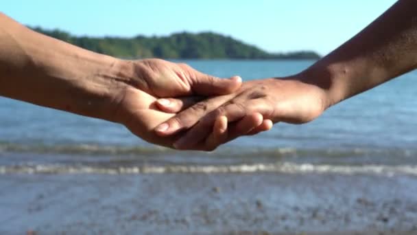 분리 그들의 손,이 별, 커플 관계, 이혼의 개념, 위기 사랑 이야기 끝, 가족 휴식-최대 — 비디오