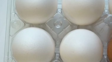 Kutusunda beyaz olanlar arasında bir kahverengi yumurta. Bireysellik kavramı. Seçimi yeteneğin farklı
