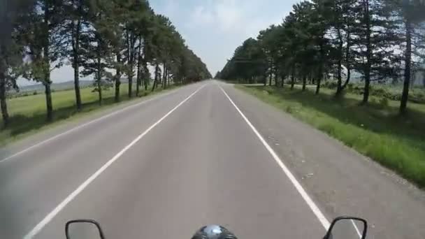 Motorcykel Road Trip, mot äventyr, ridning synvinkel, POV, personligt perspektiv, resor — Stockvideo