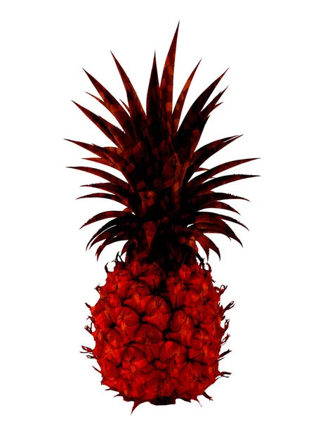 beyaz arkaplanda kırmızı ananas
