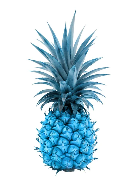 Beyaz arkaplanda mavi ananas