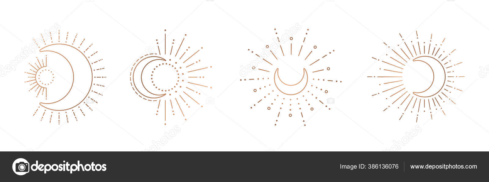 Sun And Moon Line Art Clipart Outline Sun Logo Moon Tattoo Stock Vector Image By C Annaoddi