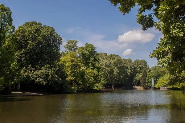 Prachtige Parkscene Het Volksgartenpark Keulen Duitsland — Stockfoto