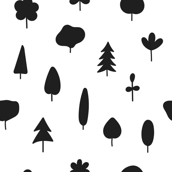 Forêt Jardin arbre nature motif simple sans couture — Image vectorielle