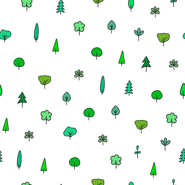 Forêt Jardin arbre nature motif simple sans couture — Image vectorielle