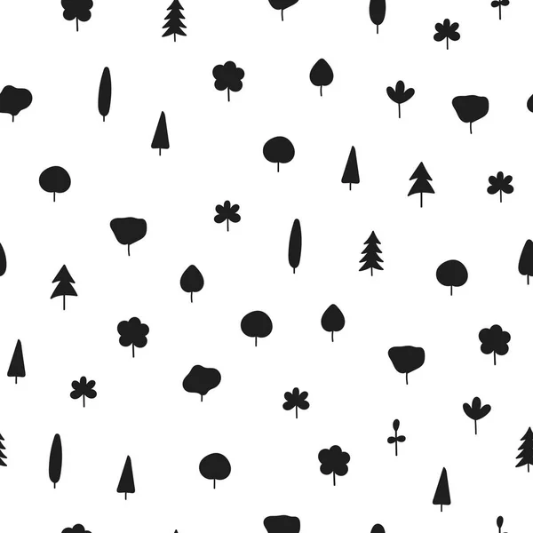 Forêt Jardin arbre nature motif simple sans couture — Image vectorielle