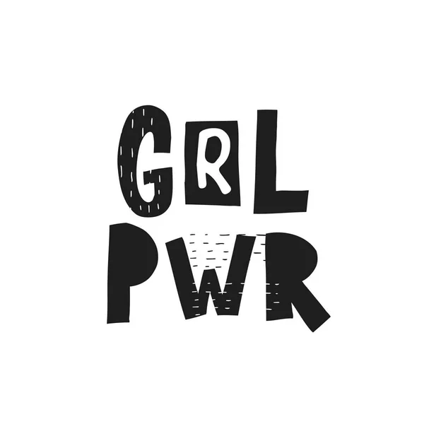 Girl power shirt kutipan huruf - Stok Vektor