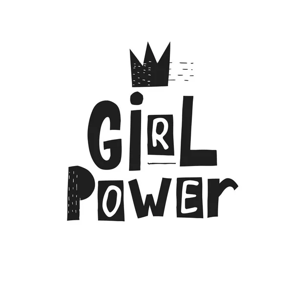 Girl power shirt kutipan huruf - Stok Vektor