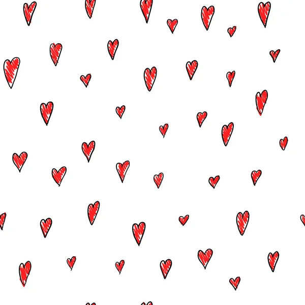 Miluji Romantické Srdce Kartu Láska Valentines Den Srdce Vzor Bezešvé — Stockový vektor