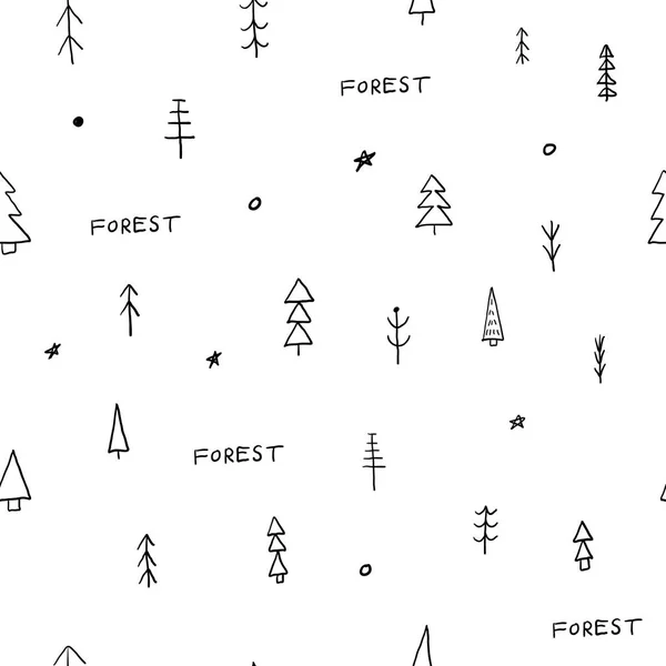 Forêt Arbre Noël Nature Motif Simple Sans Couture Écologie Graphisme — Image vectorielle
