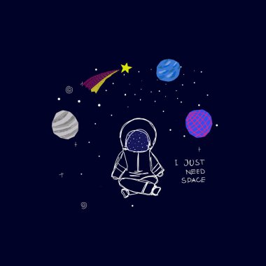 Sadece Space gezegen Star astronot kart gerekir