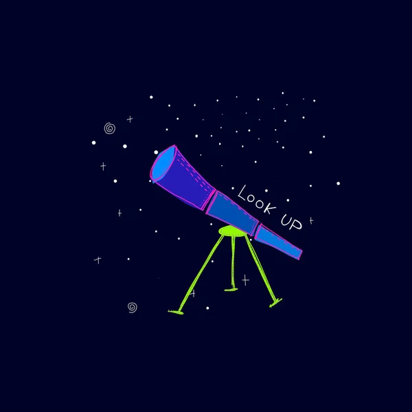 Buscar telescopio Descubre Universo espacio Estrella — Archivo Imágenes Vectoriales