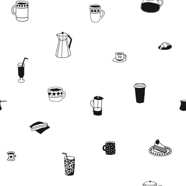 Aşk kahve içecek tipografi ev dikişsiz desen