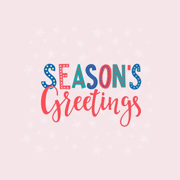 Saison Greatings Lettrage de Noël typographie — Image vectorielle