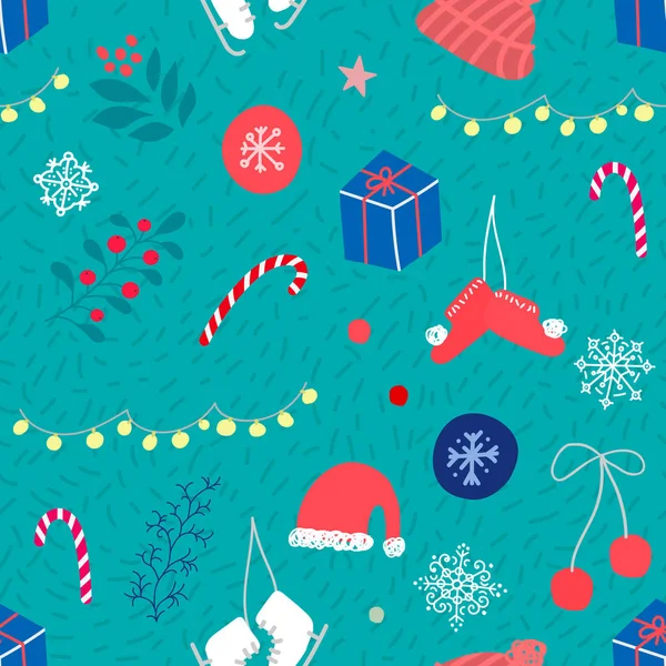 Árbol de Navidad invierno temporada collage patrón — Archivo Imágenes Vectoriales