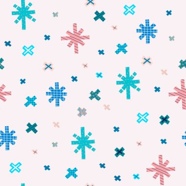 Kış el çizilmiş kar taneleri dikişsiz desen