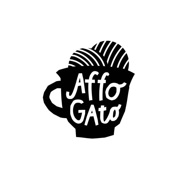 Café Affogado Icecream citação camisa letras — Vetor de Stock