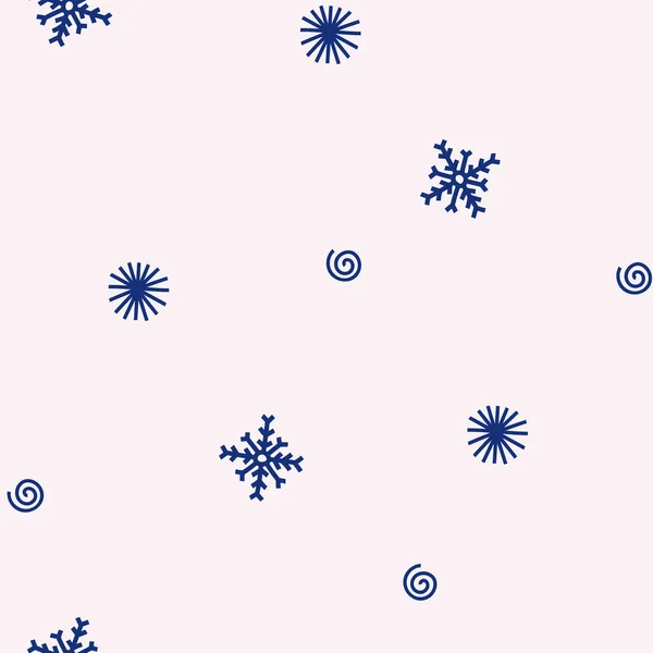 冬季手绘雪花无缝图案 — 图库矢量图片