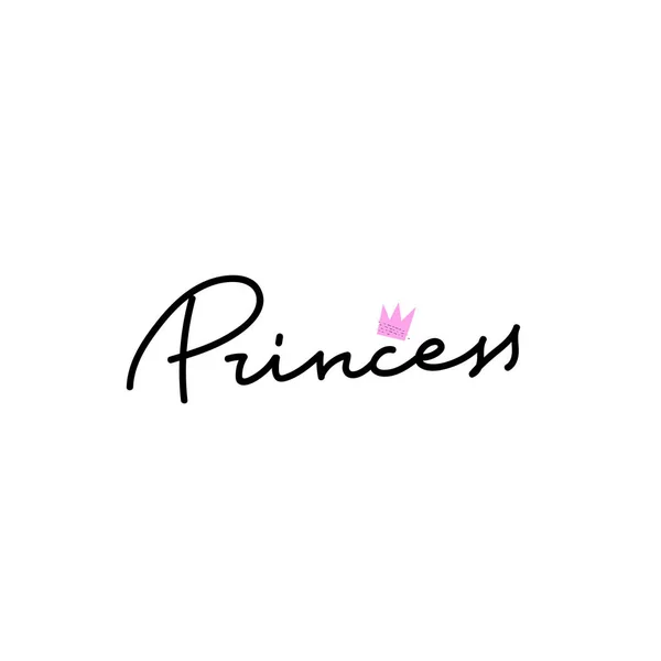 Princess power shirt quote lettering — Stock Vector