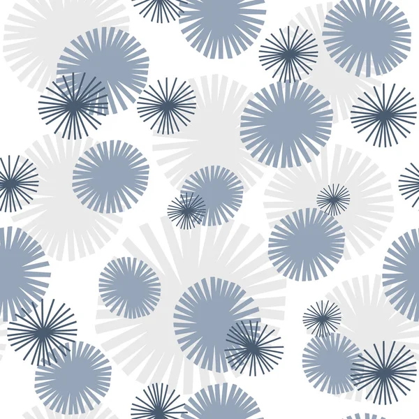 摘要蓝色灰色花朵无缝图案 — 图库矢量图片