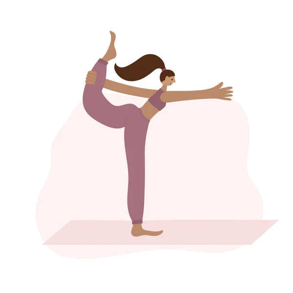 Estúdio de ioga asana pose pessoas vetor ilustração — Vetor de Stock