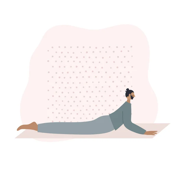 Yoga studio asana pose people vector illustration — Stock Vector