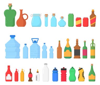 Düz stilde differnet simgesi şişeyle ayarla