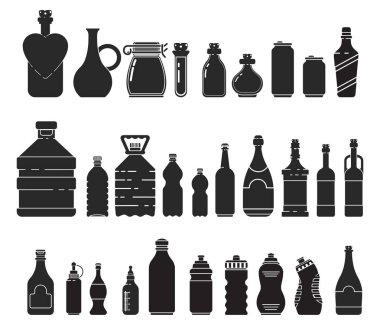 Differnet simgesi siluet şişeyle ayarla 