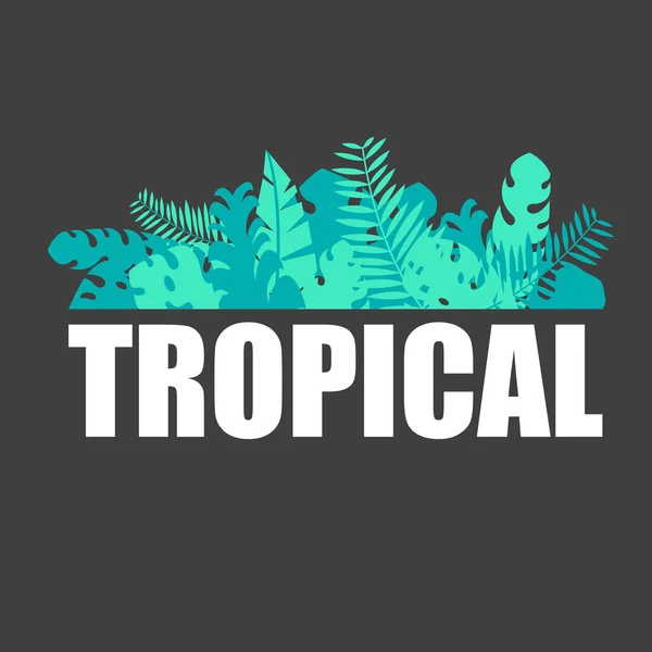 Letras Tropicais Com Folhas Verdes Selva Tropical — Vetor de Stock