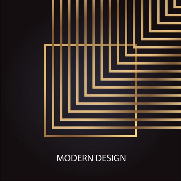 Geometrische Abstrakte Goldene Quadrate Modernes Luxusdesign Auf Dunklem Hintergrund — Stockvektor
