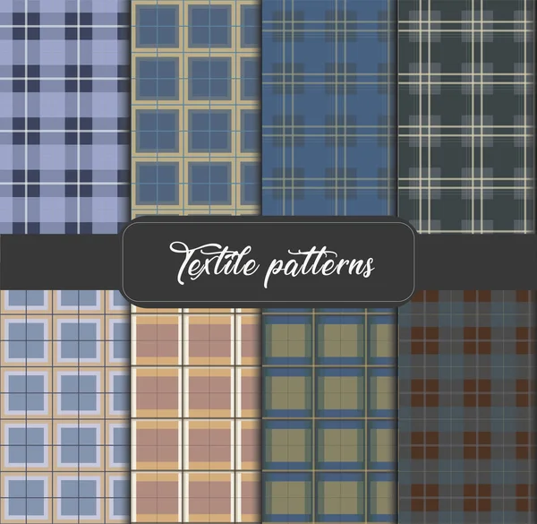 Muster 17 nahtlose textile Hintergründe. — Stockvektor