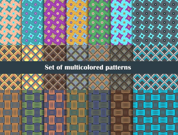 Eine Reihe geometrischer Muster in verschiedenen Farben — Stockvektor
