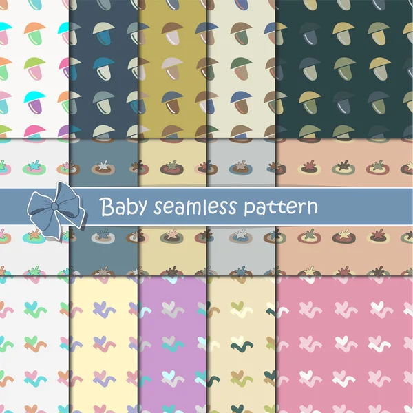Spaß Nahtlose Muster Mit Niedlichen Formen Ideal Für Baby Geschenkpapier — Stockvektor