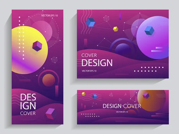 Diseño creativo con formas de gradientes vibrantes . — Vector de stock