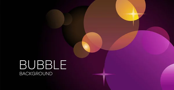 Colorful Background Bubbles Stars Bright Illustration Multi Colored Circles Dark — Stock Vector