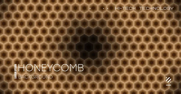 Hexagonal Abstrakt Neon Bakgrund Mörkbrun Modern Design Bild Lutning Honeycombs — Stock vektor