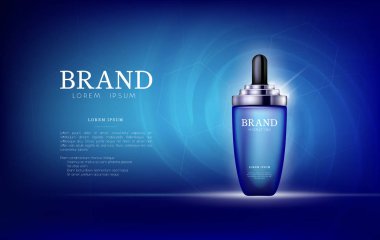 Serum özü aqua, damlalık şişe ile deniz. Cilt Bakımı kollajen hyaluronik nem formül ile tedavi petek tasarım öğeleri. Dna sarmalı koruma ve çözüm kaldırma yaş damla