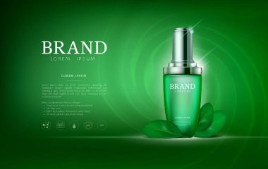 Damlalık şişe serum özü çay. Cilt Bakımı kollajen hyaluronik nem formül ile tedavi petek tasarım öğeleri. Dna sarmalı koruma ve çözüm kaldırma yaş damla