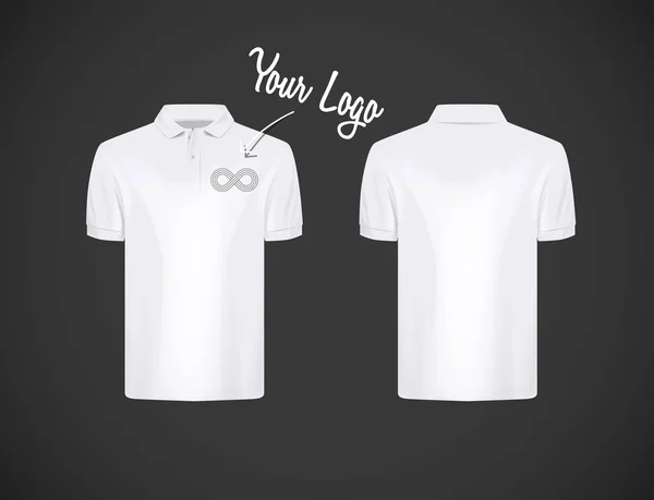 Camisa Pólo Manga Curta Slim Fitting Masculino Com Logotipo Para —  Vetores de Stock